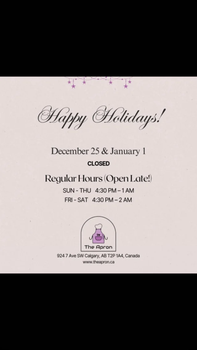 🎄 Happy Holidays from The Apron! 🎄

As always, we’re open late, so swing by anytime to satisfy your Rosé Tteokbokki cravings! 🍽✨
—
#theapron #gastronovation #koreanfoodlovers #latenighteats #holidayeats #tteokbokkicravings #openlate #comfortfood
#에이프런 #가스트로노베이션 #한식맛집 #야식추천 #떡볶이맛집 #집밥느낌